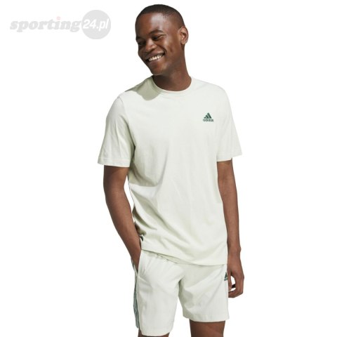 Koszulka męska adidas Essentials Single Jersey Embroidered Small Logo Tee jasnozielona IX0119 Adidas Koszulka męska adidas Essentials Single Jersey Embroidered Small Logo Tee jasnozielona IX0119 Adidas