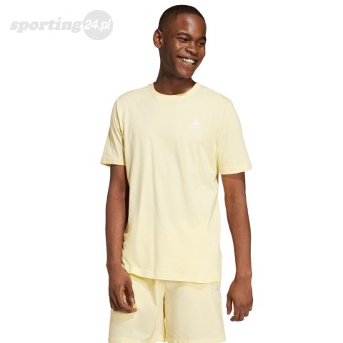Koszulka męska adidas Essentials Single Jersey Embroidered Small Logo żółta IX0121 Adidas Koszulka męska adidas Essentials Single Jersey Embroidered Small Logo żółta IX0121 Adidas