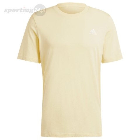 Koszulka męska adidas Essentials Single Jersey Embroidered Small Logo żółta IX0121 Adidas Koszulka męska adidas Essentials Single Jersey Embroidered Small Logo żółta IX0121 Adidas