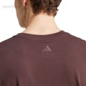 Koszulka męska adidas Essentials Single Jersey Linear Embroidered brązowa IZ4768 Adidas