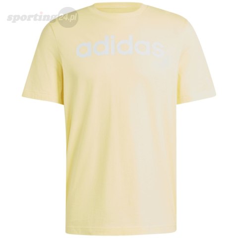 Koszulka męska adidas Essentials Single Jersey Linear Embroidered żółta IZ4769 Adidas Koszulka męska adidas Essentials Single Jersey Linear Embroidered żółta IZ4769 Adidas