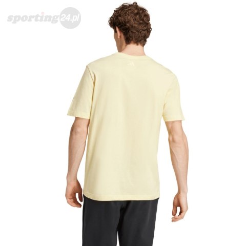 Koszulka męska adidas Essentials Single Jersey Linear Embroidered żółta IZ4769 Adidas Koszulka męska adidas Essentials Single Jersey Linear Embroidered żółta IZ4769 Adidas