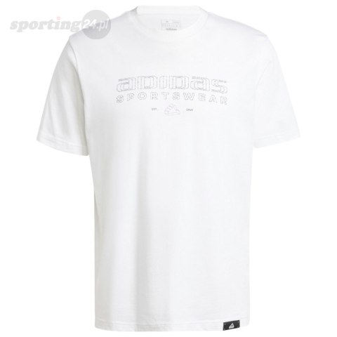 Koszulka męska adidas Tech Linear Graphic biała IW2690 Adidas Koszulka męska adidas Tech Linear Graphic biała IW2690 Adidas