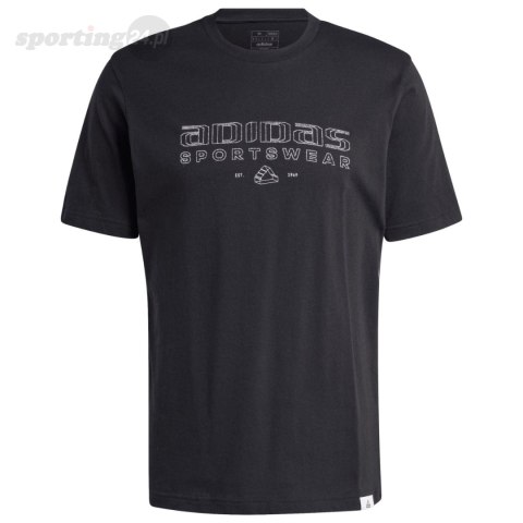 Koszulka męska adidas Tech Linear Graphic czarna IW2651 Adidas Koszulka męska adidas Tech Linear Graphic czarna IW2651 Adidas