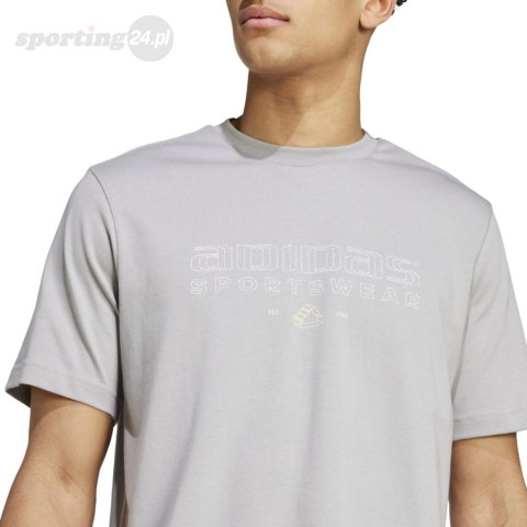Koszulka męska adidas Tech Linear Graphic szara IY0728 Adidas Koszulka męska adidas Tech Linear Graphic szara IY0728 Adidas