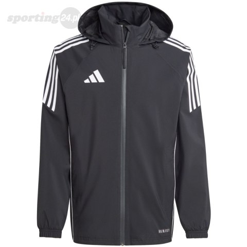 Kurtka męska adidas Tiro 24 Rain czarno-biała IJ7390 Adidas teamwear Kurtka męska adidas Tiro 24 Rain czarno-biała IJ7390 Adidas teamwear