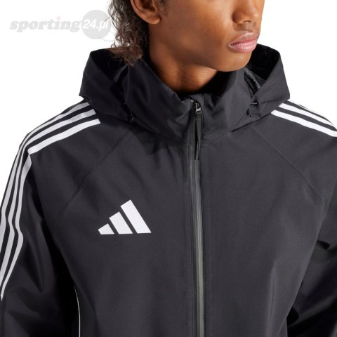 Kurtka męska adidas Tiro 24 Rain czarno-biała IJ7390 Adidas teamwear Kurtka męska adidas Tiro 24 Rain czarno-biała IJ7390 Adidas teamwear
