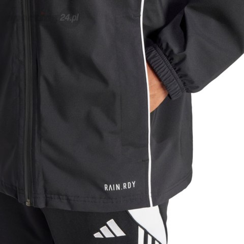 Kurtka męska adidas Tiro 24 Rain czarno-biała IJ7390 Adidas teamwear Kurtka męska adidas Tiro 24 Rain czarno-biała IJ7390 Adidas teamwear