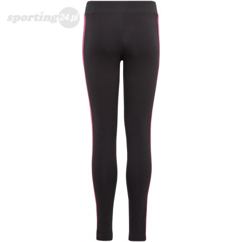 Legginsy dla dzieci adidas Essentials 3-Stripes Cotton Tights czarno-różowe IC3627 Adidas Legginsy dla dzieci adidas Essentials 3-Stripes Cotton Tights czarno-różowe IC3627 Adidas