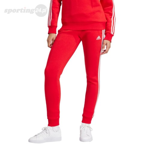 Spodnie damskie adidas Essentials 3-Stripes Fleece czerwone IY1719 Adidas Spodnie damskie adidas Essentials 3-Stripes Fleece czerwone IY1719 Adidas