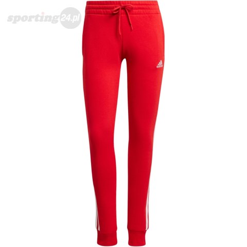 Spodnie damskie adidas Essentials 3-Stripes Fleece czerwone IY1719 Adidas Spodnie damskie adidas Essentials 3-Stripes Fleece czerwone IY1719 Adidas