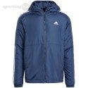 Kurtka męska adidas Essentials 3-Stripes Insulated Hooded granatowa IS1278 Adidas