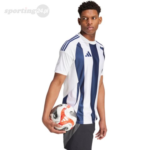 Koszulka męska adidas Striped 24 Jersey biało-niebieska IW4554 Adidas teamwear Koszulka męska adidas Striped 24 Jersey biało-niebieska IW4554 Adidas teamwear