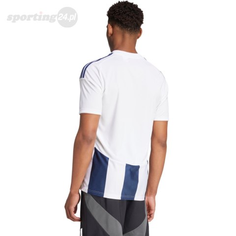 Koszulka męska adidas Striped 24 Jersey biało-niebieska IW4554 Adidas teamwear Koszulka męska adidas Striped 24 Jersey biało-niebieska IW4554 Adidas teamwear