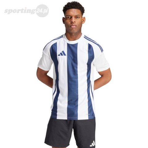 Koszulka męska adidas Striped 24 Jersey biało-niebieska IW4554 Adidas teamwear Koszulka męska adidas Striped 24 Jersey biało-niebieska IW4554 Adidas teamwear