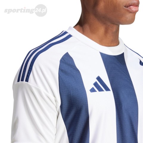 Koszulka męska adidas Striped 24 Jersey biało-niebieska IW4554 Adidas teamwear Koszulka męska adidas Striped 24 Jersey biało-niebieska IW4554 Adidas teamwear