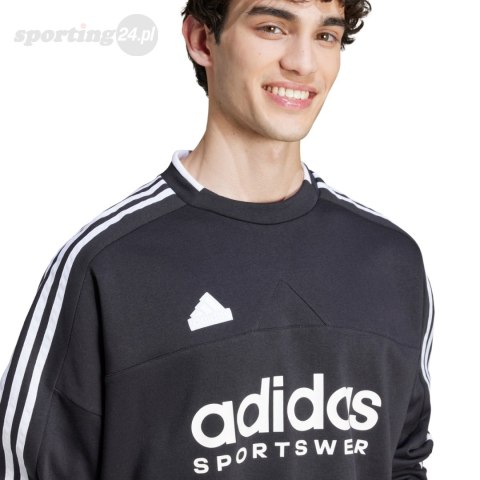 Bluza męska adidas House of Tiro Fleece czarno-biała IW0172 Adidas Bluza męska adidas House of Tiro Fleece czarno-biała IW0172 Adidas