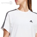 Koszulka damska adidas Essentials 3-Stripes Single Jersey Crop Top biało-czarna HR4915 Adidas