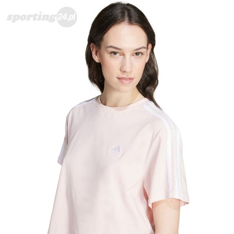 Koszulka damska adidas Essentials 3-Stripes Single Jersey Crop Top różowa IY4227 Adidas Koszulka damska adidas Essentials 3-Stripes Single Jersey Crop Top różowa IY4227 Adidas