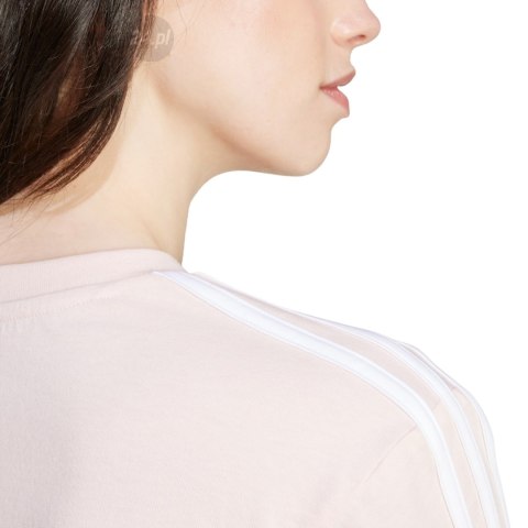 Koszulka damska adidas Essentials 3-Stripes Single Jersey Crop Top różowa IY4227 Adidas Koszulka damska adidas Essentials 3-Stripes Single Jersey Crop Top różowa IY4227 Adidas