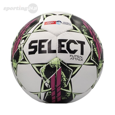 Piłka nożna Select Hala Futsal Attack Fogo Ekstraklasa biało-różowo-zielona 18673 Select Piłka nożna Select Hala Futsal Attack Fogo Ekstraklasa biało-różowo-zielona 18673 Select