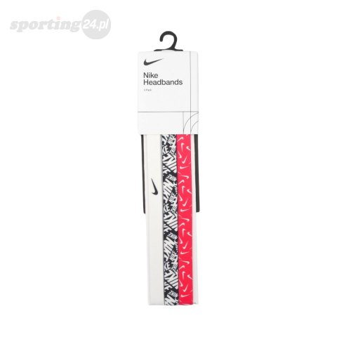 Opaski na włosy Nike Headbands 3 szt. biała, czarna, różowa N0002560114OS Nike Opaski na włosy Nike Headbands 3 szt. biała, czarna, różowa N0002560114OS Nike
