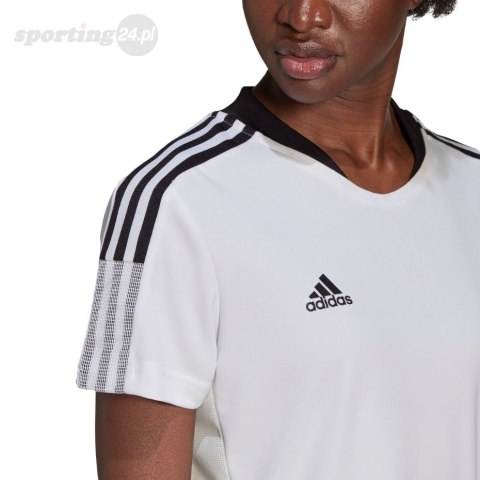 Koszulka damska adidas Tiro 21 Training Jersey biała GM7580 Adidas teamwear Koszulka damska adidas Tiro 21 Training Jersey biała GM7580 Adidas teamwear