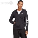 Bluza damska adidas Essentials Linear Full-Zip French Terry Hoodie czarna IC6863 Adidas