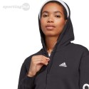 Bluza damska adidas Essentials Linear Full-Zip French Terry Hoodie czarna IC6863 Adidas