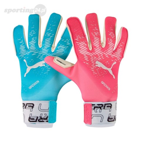 Rękawice bramkarskie Puma Ultra Grip 1 Tricks Hybrid niebiesko-różowe 41853 01 Puma Rękawice bramkarskie Puma Ultra Grip 1 Tricks Hybrid niebiesko-różowe 41853 01 Puma