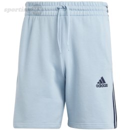 Spodenki męskie adidas Essentials French Terry 3-Stripes jasnoniebieskie IS1340 Adidas