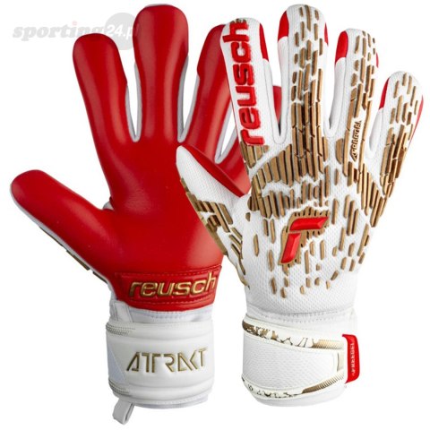 Rękawice bramkarskie Reusch Attrakt Freegel Silver biało-czerwone 5370235 1011 Reusch Rękawice bramkarskie Reusch Attrakt Freegel Silver biało-czerwone 5370235 1011 Reusch