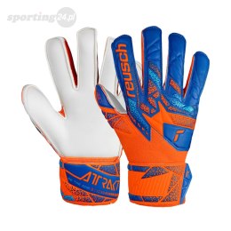 Rękawice bramkarskie Reusch Attrakt Solid Finger Support Junior niebiesko-pomarańczowe 5472510 2290 Reusch