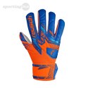 Rękawice bramkarskie Reusch Attrakt Solid Finger Support Junior niebiesko-pomarańczowe 5472510 2290 Reusch