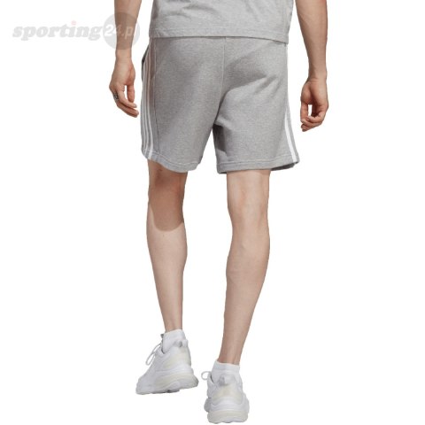 Spodenki męskie adidas Essentials French Terry 3-Stripes szare IC9437 Adidas Spodenki męskie adidas Essentials French Terry 3-Stripes szare IC9437 Adidas
