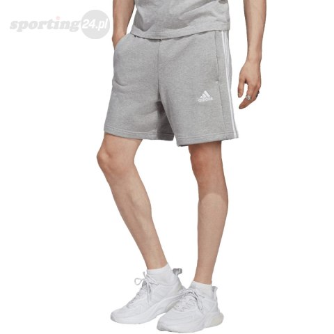 Spodenki męskie adidas Essentials French Terry 3-Stripes szare IC9437 Adidas Spodenki męskie adidas Essentials French Terry 3-Stripes szare IC9437 Adidas