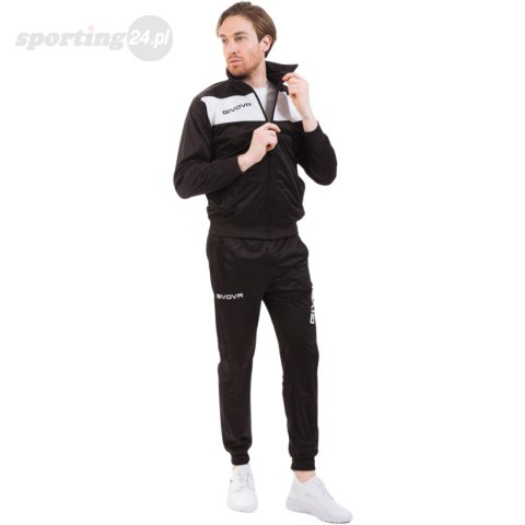Dres Givova Tuta Visa Black czarno-biały TR018 1003B Givova Dres Givova Tuta Visa Black czarno-biały TR018 1003B Givova