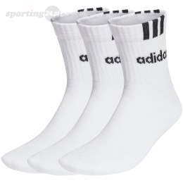 Skarpety adidas 3-Stripes Linear Half-Crew Cushioned 3P białe HT3437 Adidas