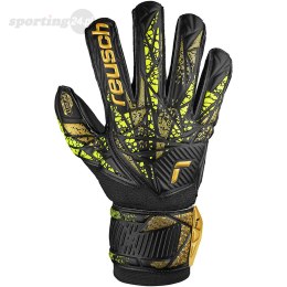 Rękawice bramkarskie Reusch Attrakt Infinity Finger Support czarno-żółte 5470710 7739 Reusch