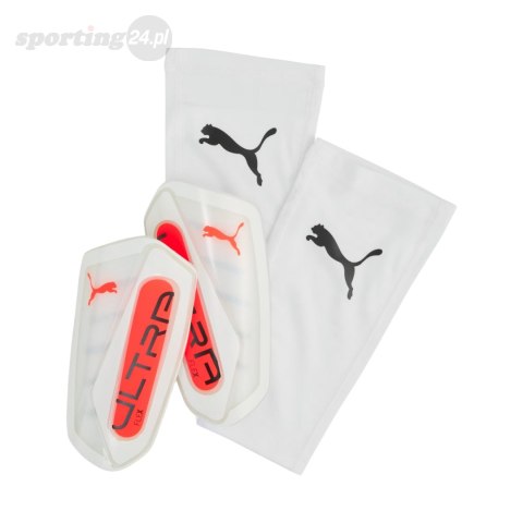 Ochraniacze piłkarskie Puma Ultra Flex Sleeve biało-pomarańczowe 30987 01 Puma Ochraniacze piłkarskie Puma Ultra Flex Sleeve biało-pomarańczowe 30987 01 Puma
