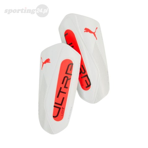 Ochraniacze piłkarskie Puma Ultra Light Strap biało-pomarańczowe 30992 01 Puma Ochraniacze piłkarskie Puma Ultra Light Strap biało-pomarańczowe 30992 01 Puma