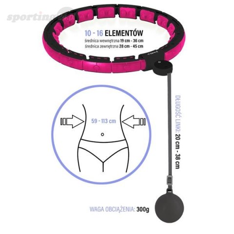 ZESTAW HULA HOP MAGNETYCZNY BLACK/PINK HHM16 Z LICZNIKIEM HMS + PAS WYSZCZUPLAJĄCY BR163 BLACK ZESTAW HULA HOP MAGNETYCZNY BLACK/PINK HHM16 Z LICZNIKIEM HMS + PAS WYSZCZUPLAJĄCY BR163 BLACK