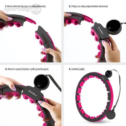 ZESTAW HULA HOP MAGNETYCZNY BLACK/PINK HHM16 Z LICZNIKIEM HMS + PAS WYSZCZUPLAJĄCY BR163 BLACK ZESTAW HULA HOP MAGNETYCZNY BLACK/PINK HHM16 Z LICZNIKIEM HMS + PAS WYSZCZUPLAJĄCY BR163 BLACK
