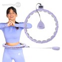 ZESTAW HULA HOP MAGNETYCZNY VIOLET HHM14 Z LICZNIKIEM HMS + PAS WYSZCZUPLAJĄCY BR163 BLACK