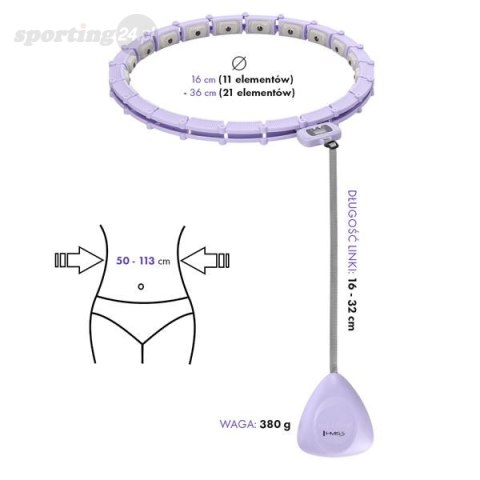 ZESTAW HULA HOP MAGNETYCZNY VIOLET HHM14 Z LICZNIKIEM HMS + PAS WYSZCZUPLAJĄCY BR163 BLACK ZESTAW HULA HOP MAGNETYCZNY VIOLET HHM14 Z LICZNIKIEM HMS + PAS WYSZCZUPLAJĄCY BR163 BLACK