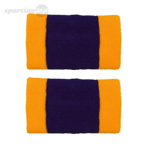 Frotki na nadgarstki Nike Swoosh Doublewide Wristbands fioletowo-żółte N0001586730 Nike Frotki na nadgarstki Nike Swoosh Doublewide Wristbands fioletowo-żółte N0001586730 Nike