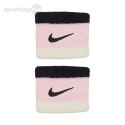 Frotki na nadgarstki Nike Swoosh Wristbands 2 szt. czarno-różowo-białe N0001565641 Nike