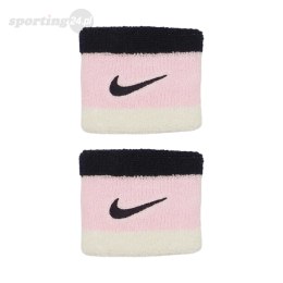 Frotki na nadgarstki Nike Swoosh Wristbands 2 szt. czarno-różowo-białe N0001565641 Nike