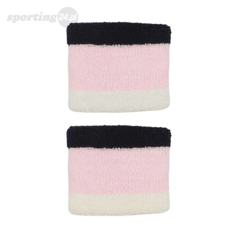 Frotki na nadgarstki Nike Swoosh Wristbands 2 szt. czarno-różowo-białe N0001565641 Nike Frotki na nadgarstki Nike Swoosh Wristbands 2 szt. czarno-różowo-białe N0001565641 Nike