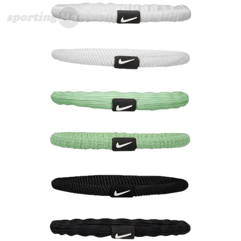 Gumki do włosów Nike Flex 6 szt. biało-zielono-czarne N1009194130OS Nike Gumki do włosów Nike Flex 6 szt. biało-zielono-czarne N1009194130OS Nike